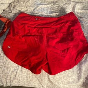 Lululemon speed up shorts. Red